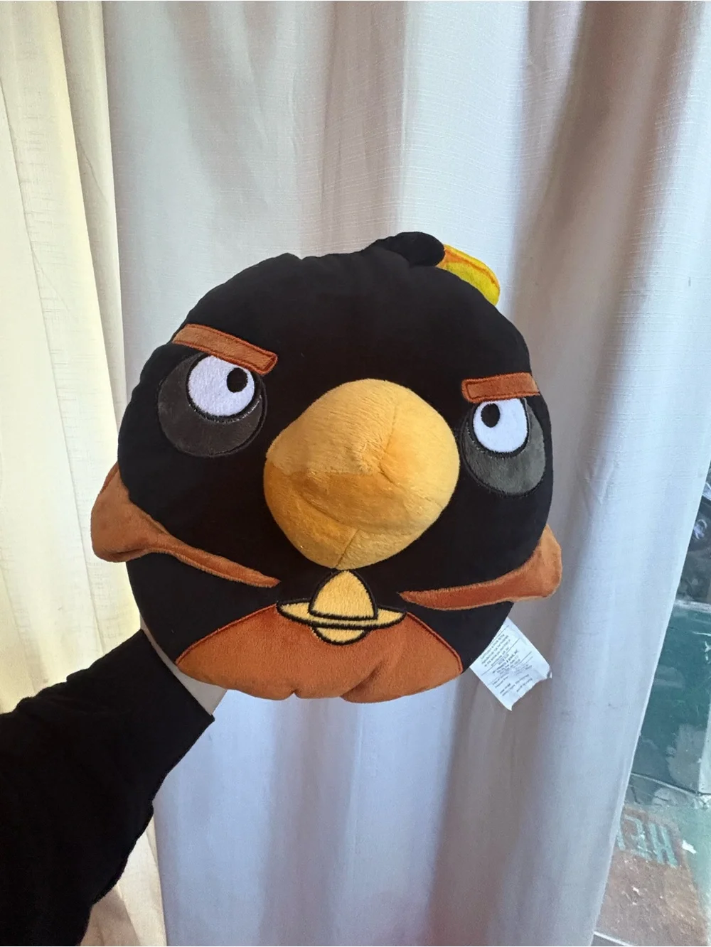 3 angry birds microbeads plush pillows - pink, red and black birds Rovio